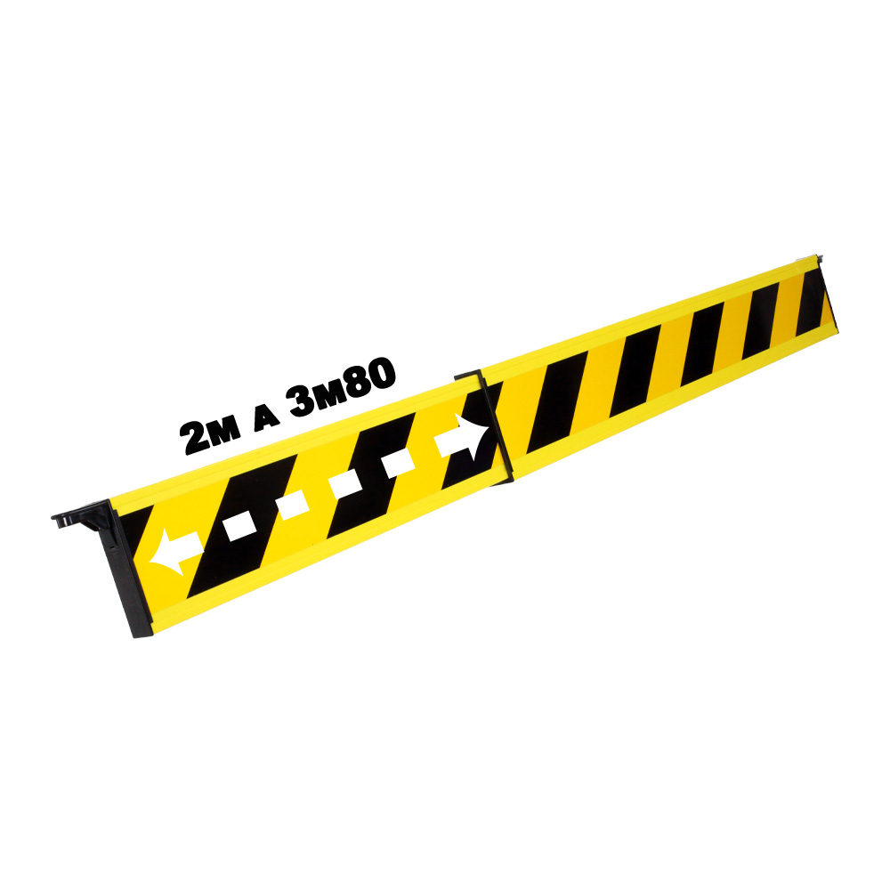 Barrière téléscopique 2 à 3,80m rétroréfléchissante Jaune/Noire Hachuré - 1320178