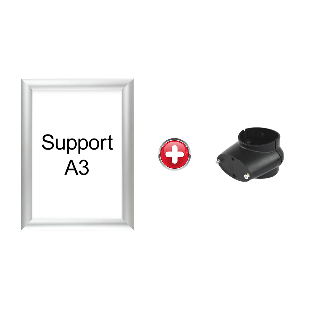 Support d'information A3 Alu avec collier - 2034005