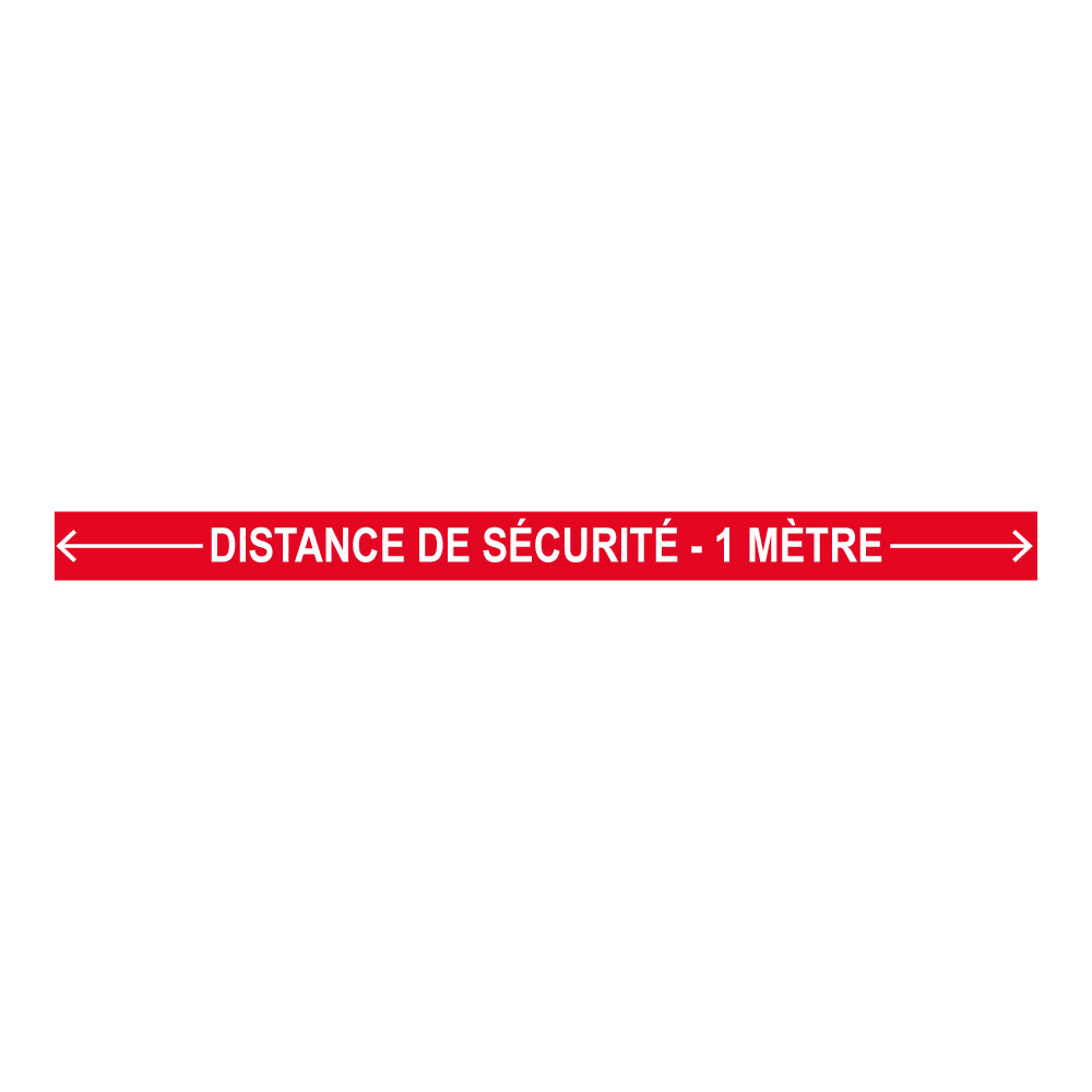 Bande Distance de sécurité - 1 mètre - Rouge - spécial sol - 1000x70 mm - 4007465