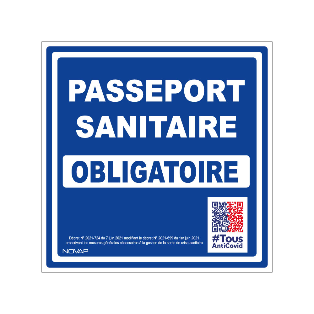 Panneau Pass sanitaire obligatoire - Rigide 200x200mm - 4220925