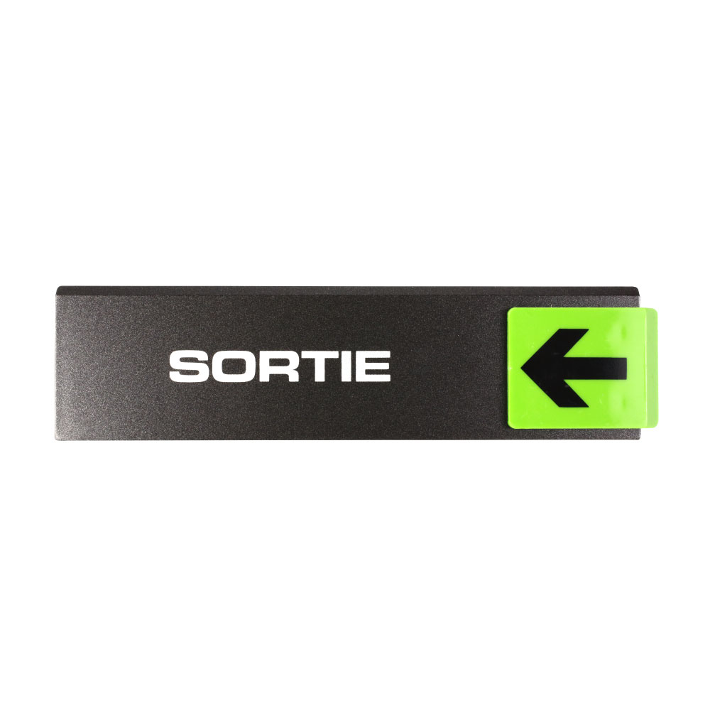 Plaque de porte Sortie flèche à gauche - Europe design 175x45mm - 4261256