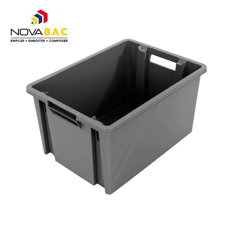 Boite de rangement Novabac 6 au 54 Litres Gris Acier - Novap
