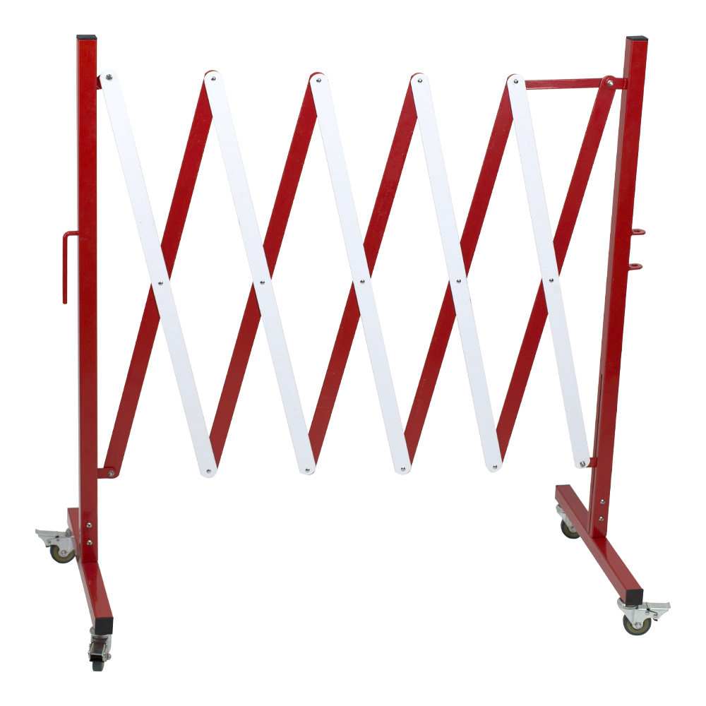 Barrière de chantier extensibles modulable (roulettes en option) - Rouge/Blanc - 8000226
