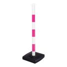 Poteau PVC Rose FME/Blanc sur socle &agrave; lester 4kg - Novap