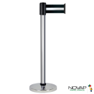 Poteau alu chromé à sangle Noir/Argent 3m x 100mm - Novap