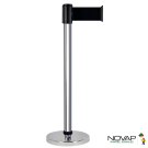 Poteau alu chromé à sangle Noir 3m x 100mm - Novap