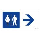 Panneau Toilettes H/F fl&egrave;che &agrave; droite - Rigide 960x480mm - 4000237