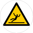 Panneau Danger sol glissant pour sol - Ø 450 mm - Novap