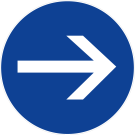 Panneau sens obligatoire pour sol - Ø 300 mm - Novap