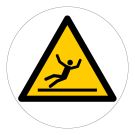 Panneau Danger sol glissant pour sol - Ø 450 mm - Novap