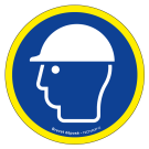 Panneau Port du casques obligatoire - haute visibilité - Ø 180mm - Novap