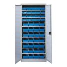 Armoire 10 tablettes avec portes &eacute;quip&eacute;e de bacs 1L et 3L - 5201329