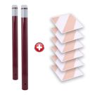 Kit Piétons - Tubes Bordeaux - Dalles Ivoire/Blanc - Novap