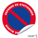 Panneau D&eacute;fense de stationner - Sortie de secours - Novap