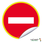 Adh&eacute;sif Sens Interdit - haute visibilit&eacute; - &Oslash; 180mm - Novap