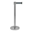 Potelet COLOR alu Chromé à sangle Noir/Argent sur socle portable - Novap