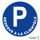 Panneau Parking réservé à la clientèle - Rigide Ø80mm - Novap