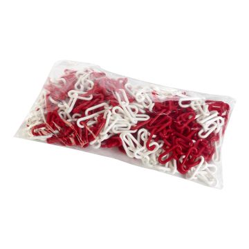 Sac de 25m de chaîne plastique Rouge et Blanche - Signal - Novap
