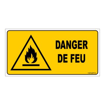 Panneau Danger de feu - Rigide 960x480mm - 4000411