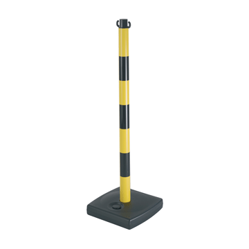 Poteau PVC Jaune/Noir sur socle à lester 4kg - Novap