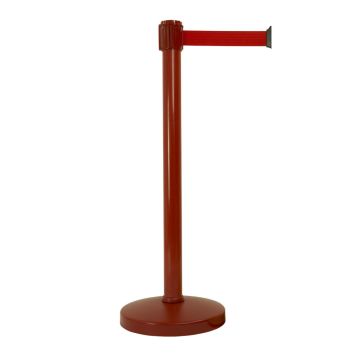 Potelet COLOR alu Rouge à sangle Rouge sur socle portable - Novap