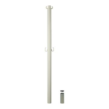 Poteau acier Blanc grande hauteur avec manchon - novap