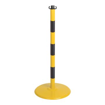 Poteau acier Jaune/Noir sur socle Jaune - Novap