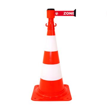 Kit dérouleur de sangle Rouge Zone contaminée + cônes - Novap