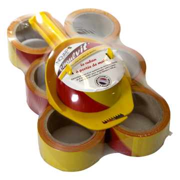 Lot 6 Rubans 50mm x 100m + 1 Déroulvit' Jaune - Novap