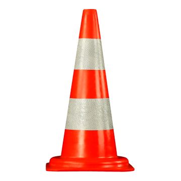 Cône de chantier PVC 50cm rétroréfléchissant classe 2 - Novap