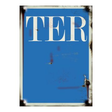 N° Ter - vintage rigide adhésif fond bleu - 4004310