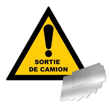 Panneau Danger sortie de camion - Alu triangle 300mm - Novap