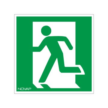 Panneau Sortie à utiliser en cas d'urgence gauche - Rigide 200x200mm - 4030319