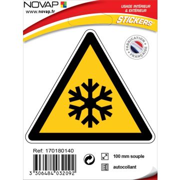Panneau Danger basse température - Adhésif Triangle 100mm - 4032092
