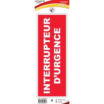 Panneau Interrupteur urgence - Vinyle adhésif 330x120mm - 4035963