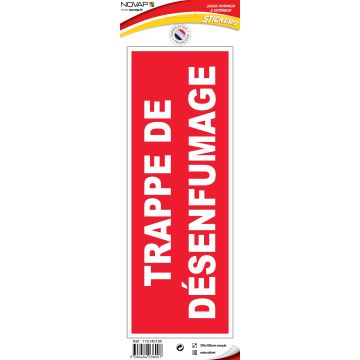 Panneau Trappe désenfumage - Vinyle adhésif 330x120mm - 4036007