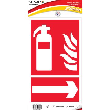 Panneau Extincteur flèche droite - Vinyle adhésif 330x200mm - 4036090