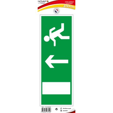 Panneau Sortie de secours en haut - Vinyle adhésif 330x120mm 