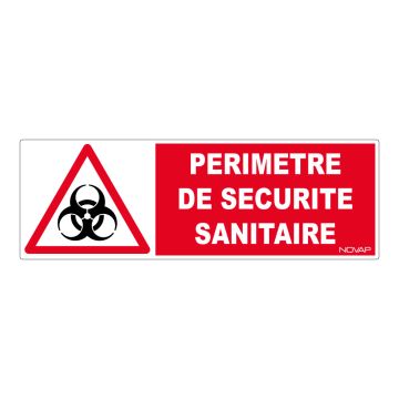 Panneau Périmètre de sécurité sanitaire - 450x150mm - Novap