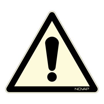 Panneau photoluminescent Danger général - Rigide Triangle 100mm - 4189017