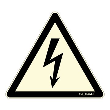 Panneau photoluminescent Danger éléctrique - Rigide Triangle 100mm - 4189048