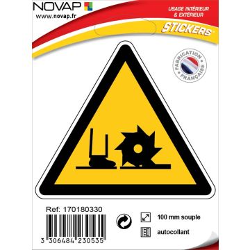 Panneau Danger broche de fraisage - Adhésif Triangle 100mm - 4230535