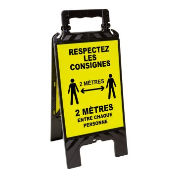 Chevalet modulable noir - Respectez les consignes de sécurité - Novap