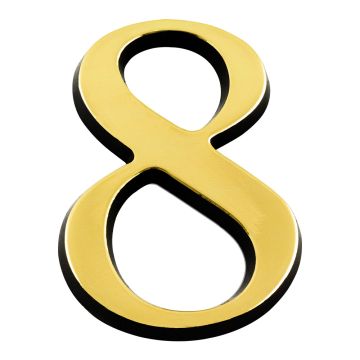 Chiffre 8 en relief autocollant - Or