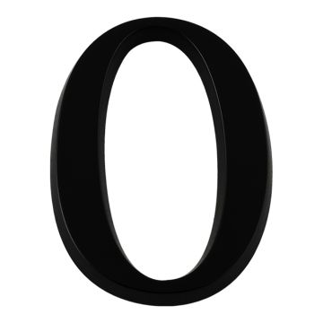 Chiffre 0 en relief autocollant - Noir - Novap