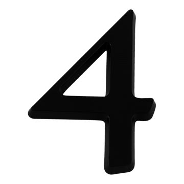 Chiffre 4 en relief autocollant - Noir