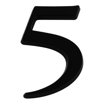 Chiffre 5 en relief autocollant - Noir