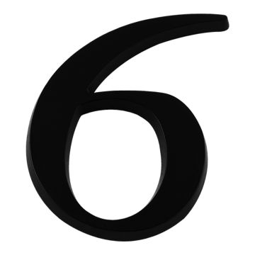 Chiffre 6 en relief autocollant - Noir
