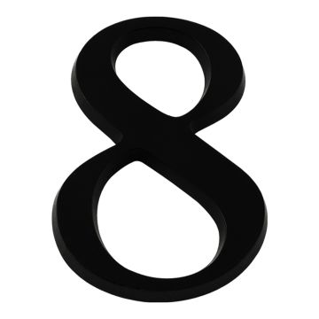 Chiffre 8 en relief autocollant - Noir