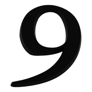 Chiffre 9 en relief autocollant - Noir